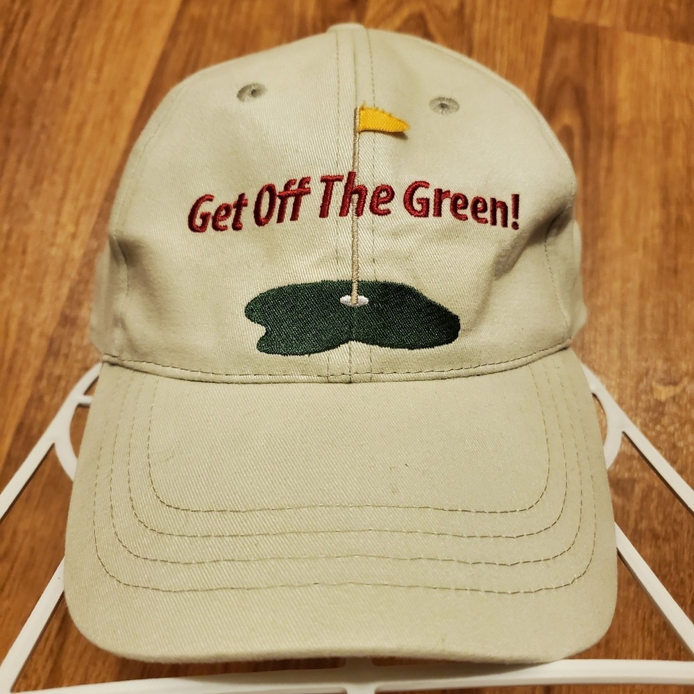 Vintage‎ Golf Hat Men Strapback Tan Big Dogs Get Off The Green